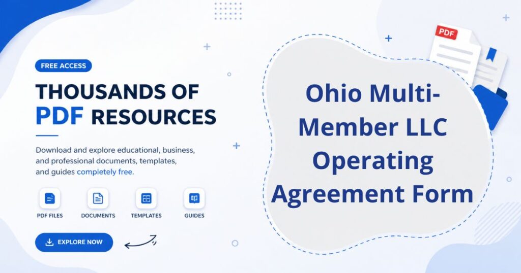Ohio Multi-Member LLC Operating Agreement Form