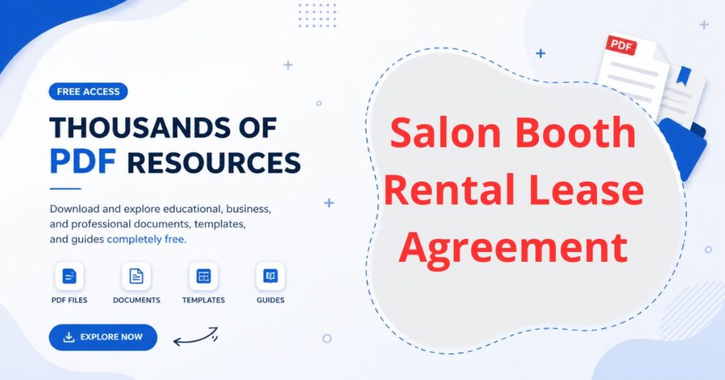 Salon Booth Rental Lease Agreement - Download PDF and Online Guide