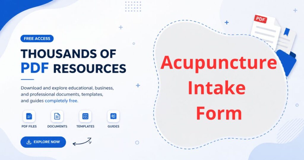 Acupuncture Intake Form: Free Printable PDF Templates
