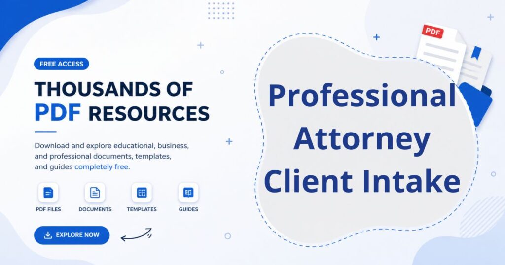 Professional Attorney Client Intake form pdf