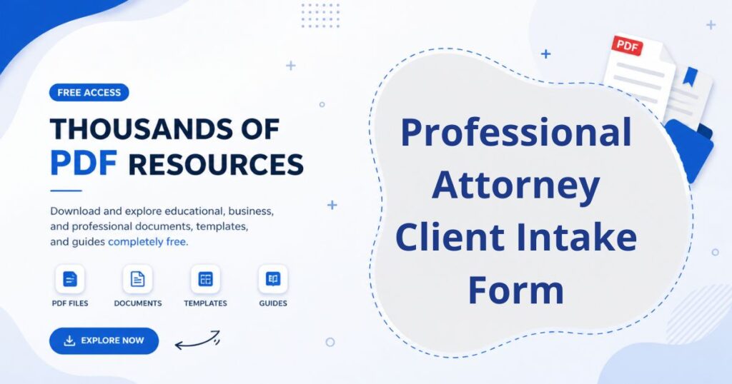 Professional Attorney Client Intake Form: Free PDF