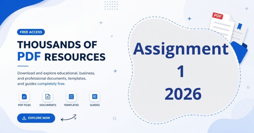 A clean academic assignment page layout showing structured questions, instructions, and submission guidelines for 2026 coursework.