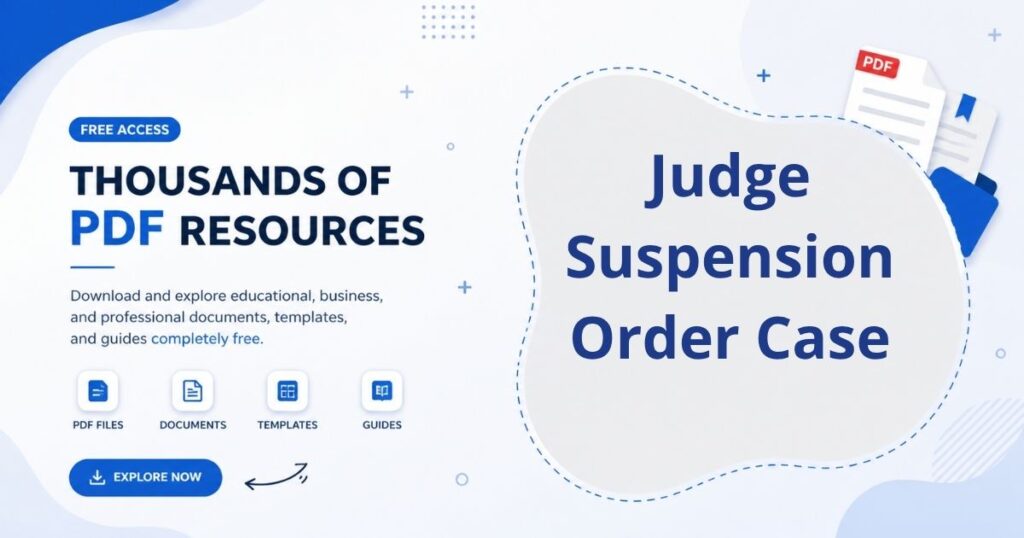 A formal legal document visual showing a judicial suspension order, including legal reasoning, authority signatures, and court formatting.