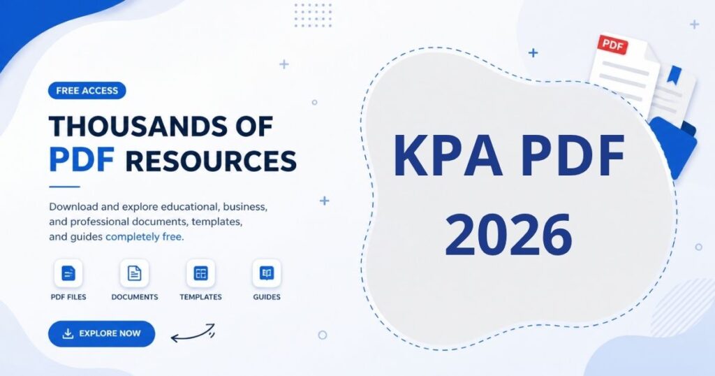 A structured PDF document visual showing KPA 2026 information including internship details, application processes, and official guidelines.