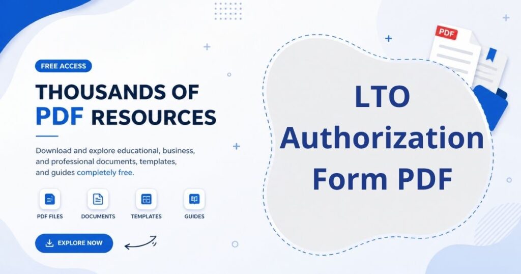 A structured government form visual showing LTO authorization document with personal details and official signatures.