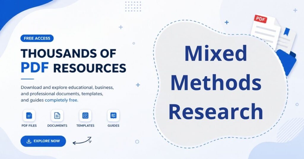 A structured academic diagram showing mixed methods research combining qualitative and quantitative data approaches in one study.