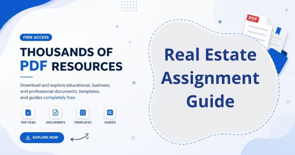 A real estate document visual showing property assignment process, legal transfer details, and investment insights for buyers and sellers.