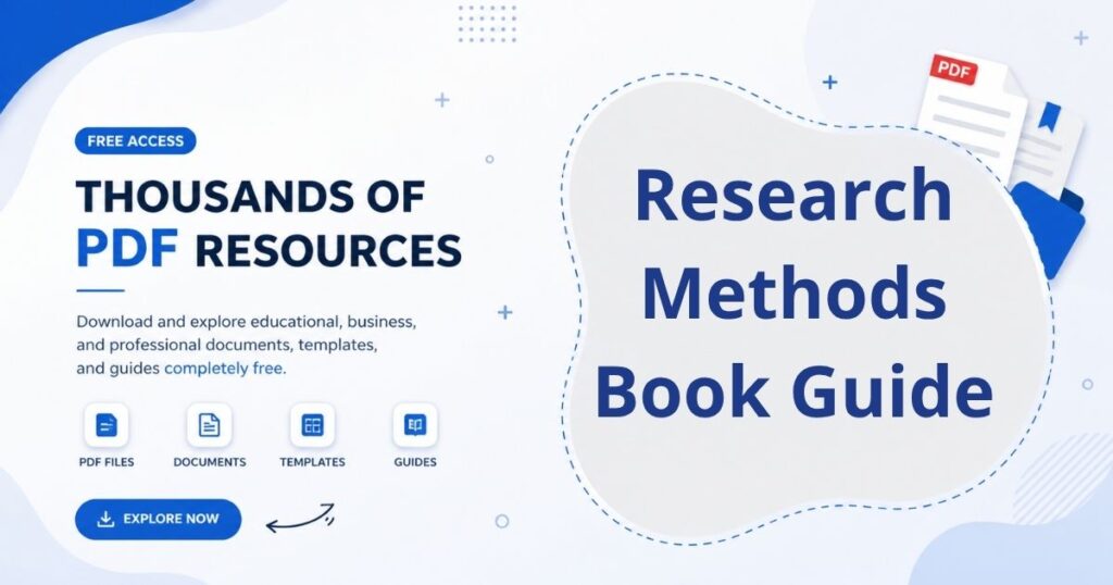 A textbook-style visual showing research methods book content including chapters, methodologies, and academic explanations.