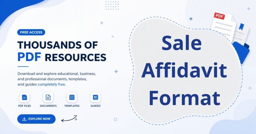 A notarized document visual showing sale affidavit format with declarations and legal statements.